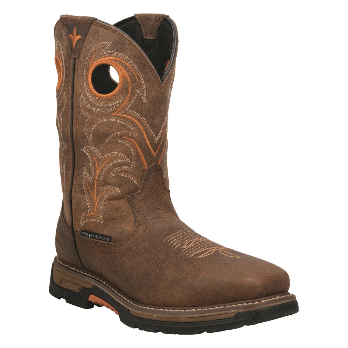Dan Post Men's Storms Eye Waterproof Western Work Boots, Rust/orange