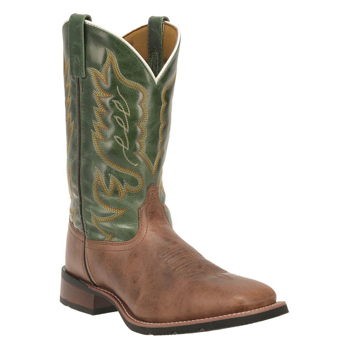 Laredo Men's Montana 2 Leather Western Boots, Tan/green