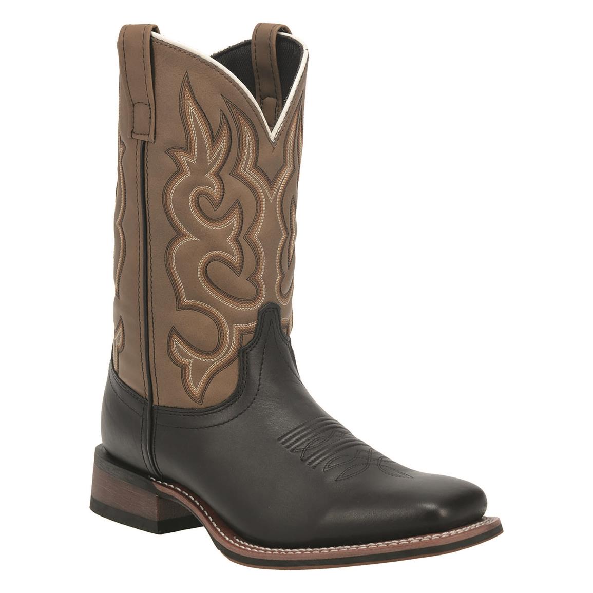 Laredo Men's Lodi Leather Western Boots, Black/sand