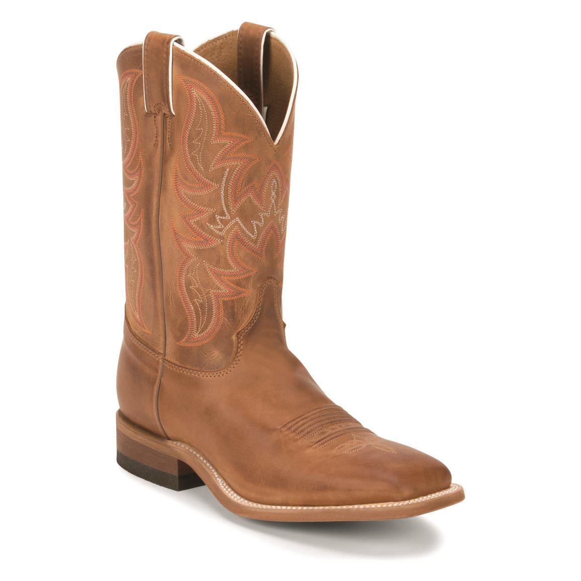 Justin Men's Austin Western Boots, Distressed Cognac