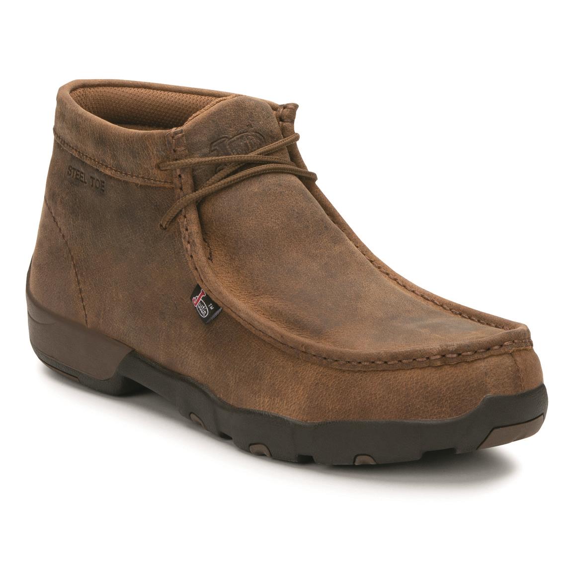 Justin Men's Cappie Steel Toe Work Boots, Waxy Dark Brown