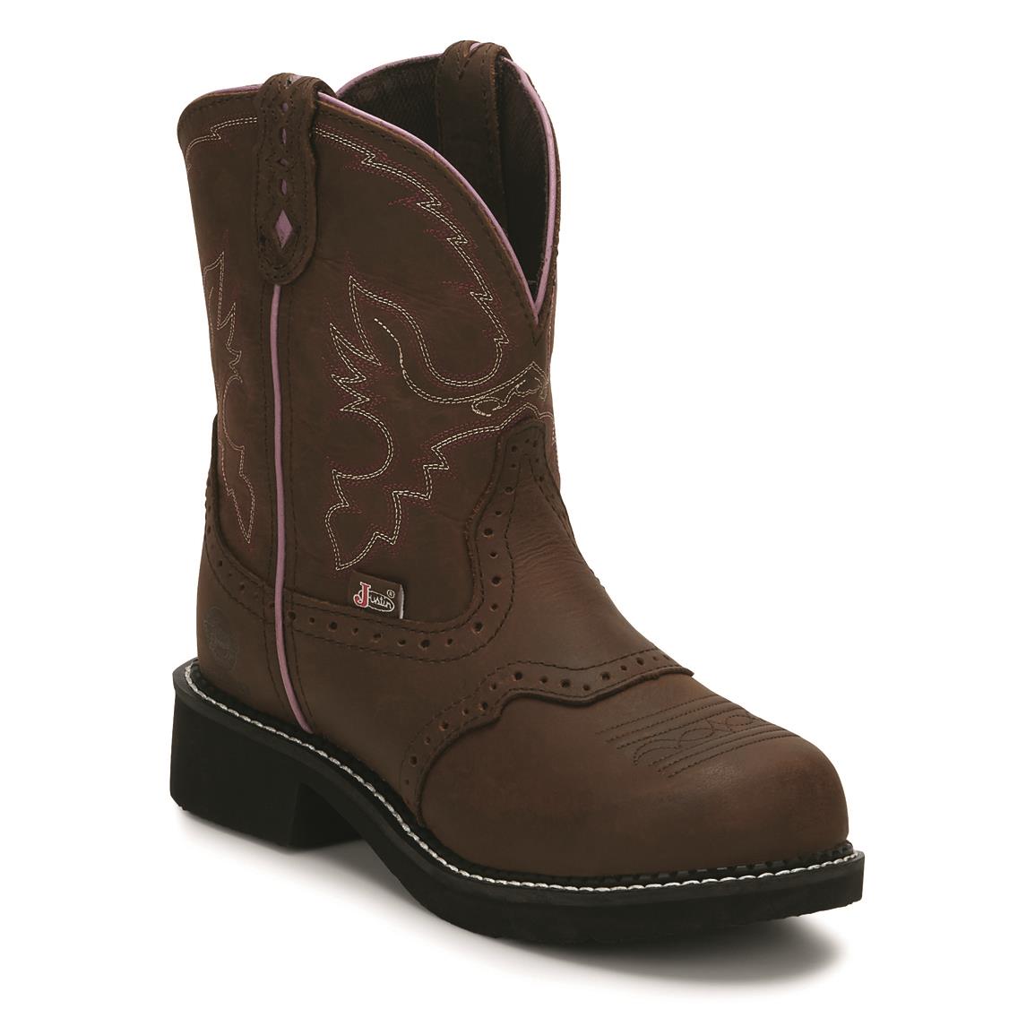 Justin Women's Wanette 8-inch Pull-on Steel Toe Western Work Boots ...