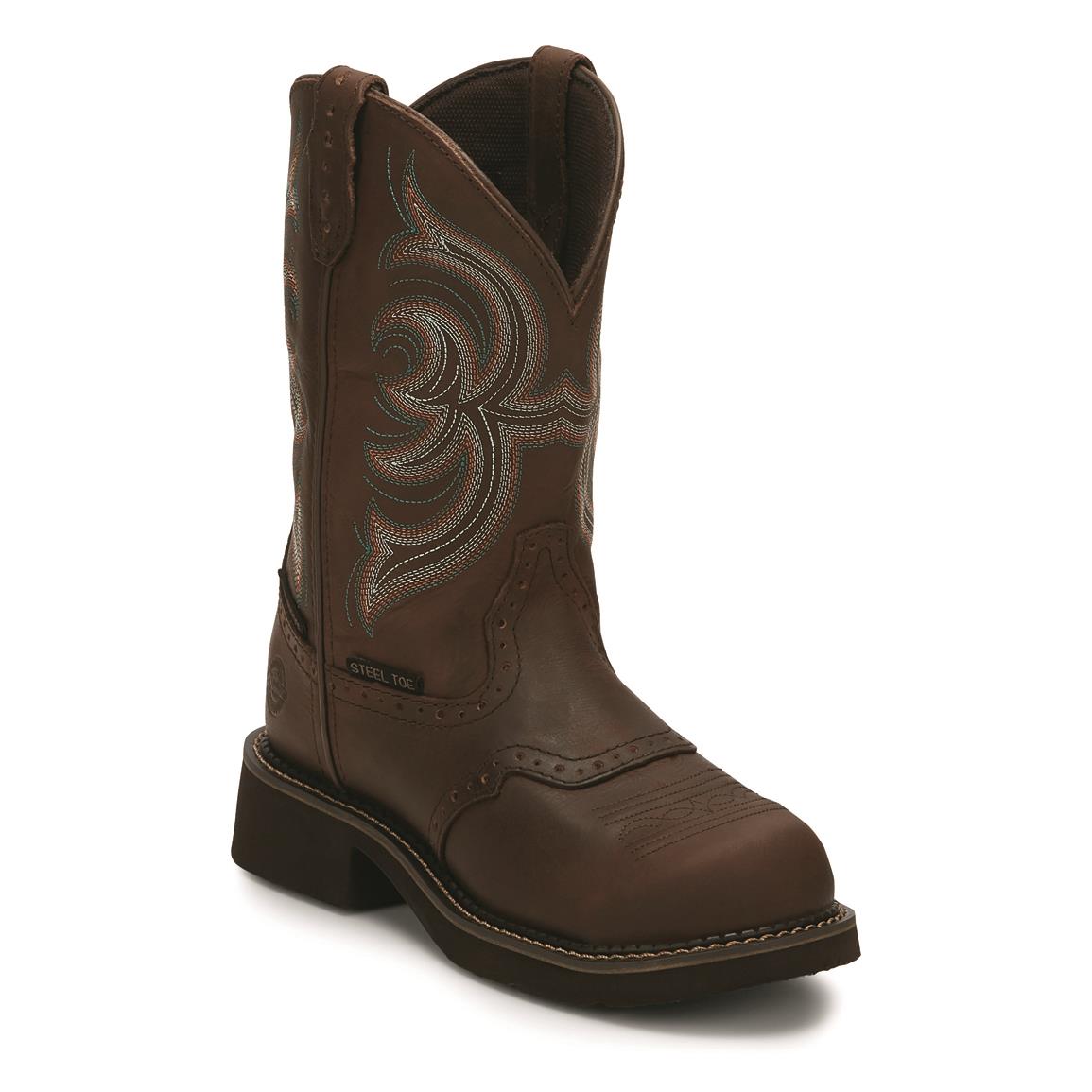 Justin Women's Wanette Waterproof 11-inch Pull-on Steel Toe Western Work Boots