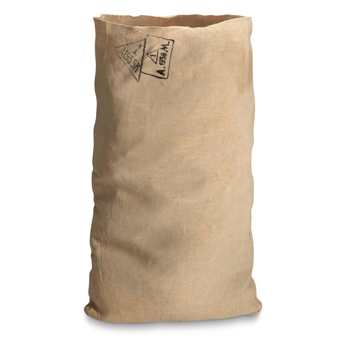 Italian Military Surplus Linen Canvas Bags, 10 Pack, Used