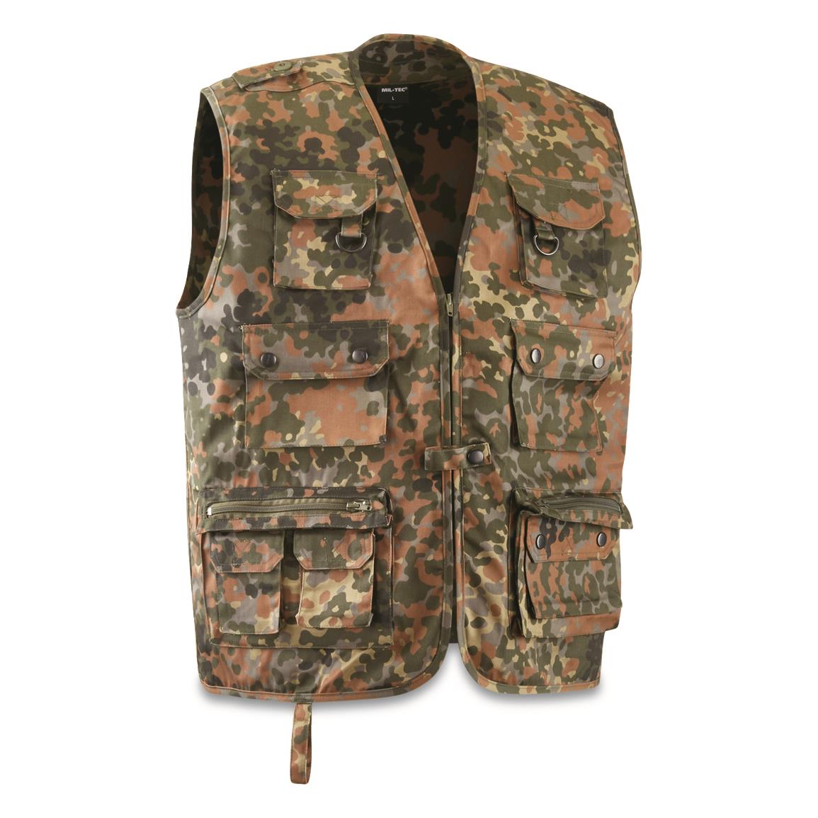 Mil-Tec Military Style Tactical Shooting Vest, Flecktarn