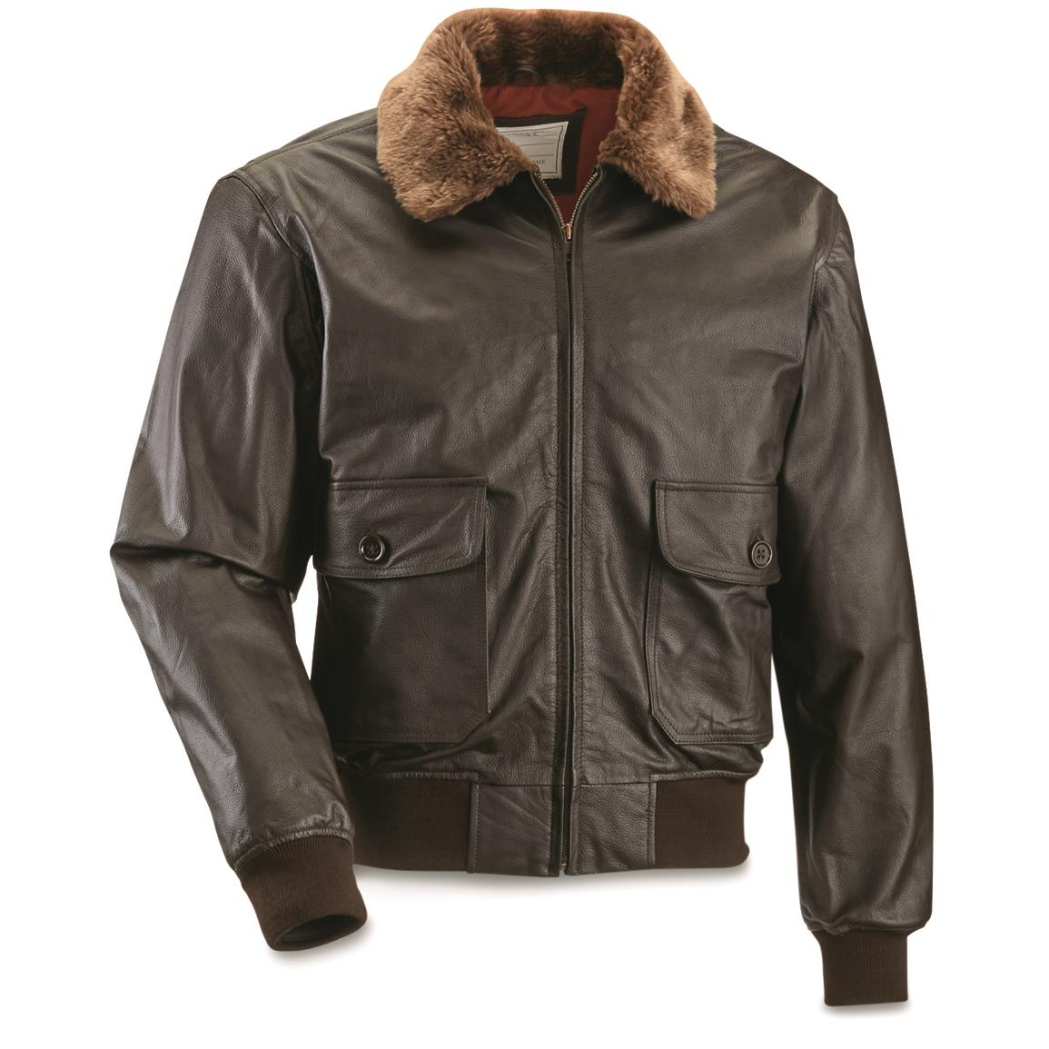 Reproduction U.S. Navy G1 Leather Flight Jacket, Brown