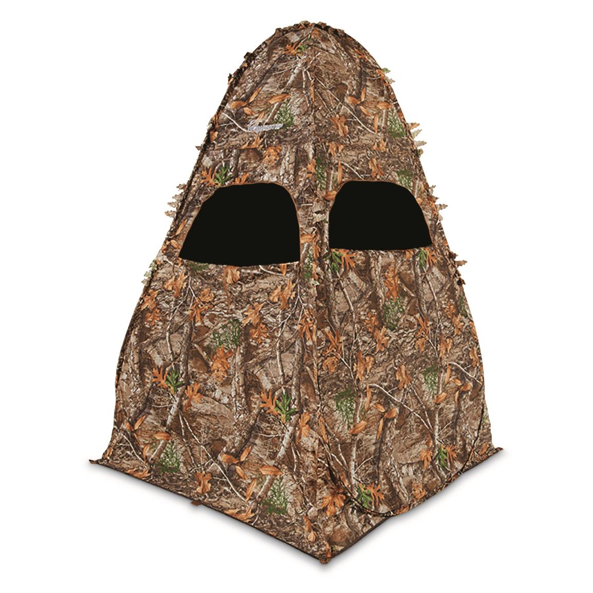 Ameristep Brickhouse Hunting Blind | 3-Person Ground Blind in Mossy Oak Break-Up Country， One Size