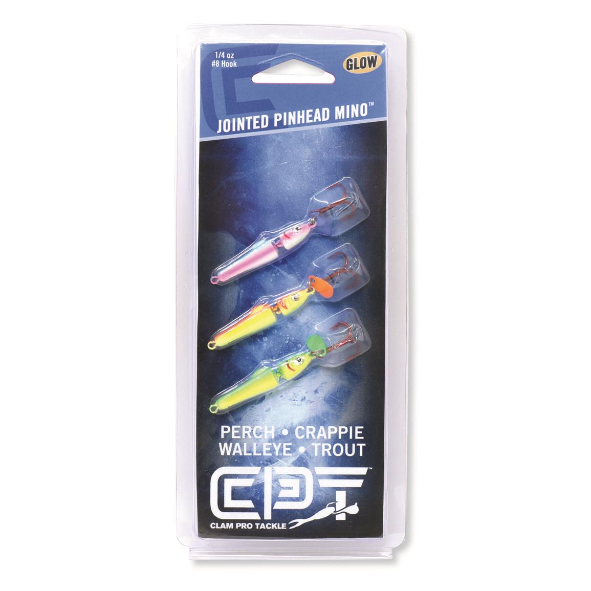 Clam Pro Tackle Jointed Pinhead Jigging Mino Spoon Kit, 1/8 oz.