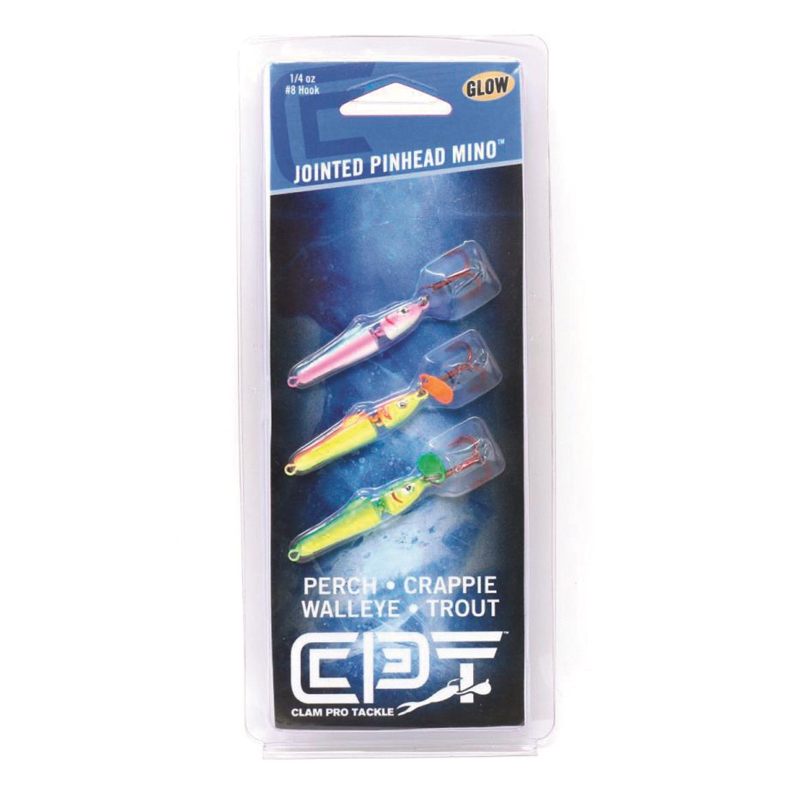 Clam Pro Tackle Jointed Pinhead Jigging Mino Spoon Kit, 1/4 oz.