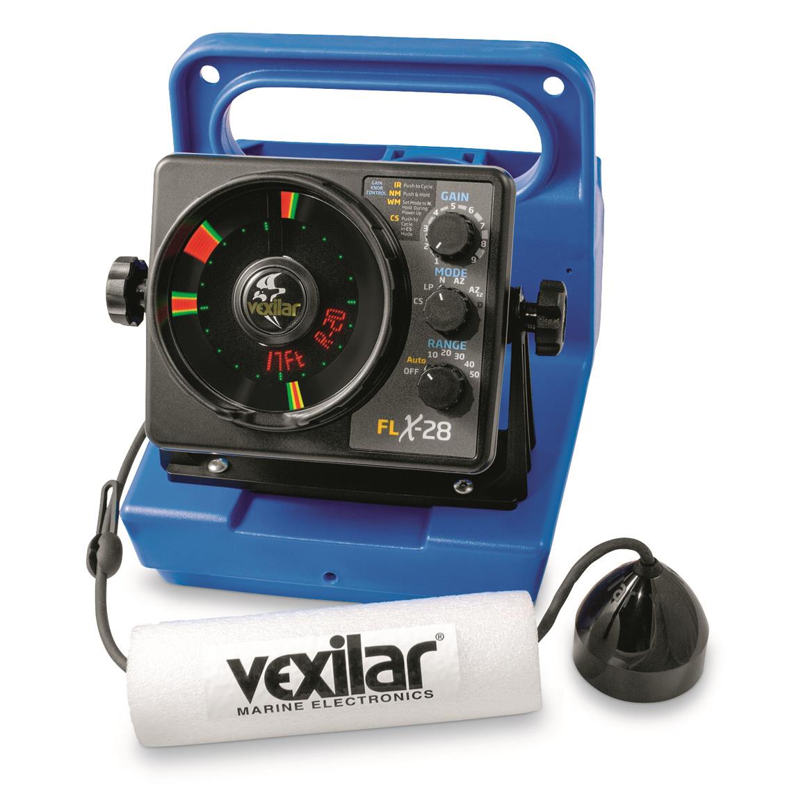 Vexilar FLX-28 Genz Pack Flasher Fishfinder Ice Fishing System with Pro View Ice-Ducer™