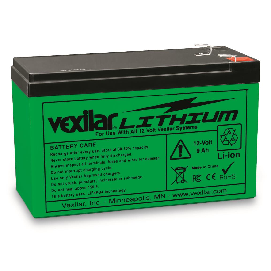 Vexilar 12 Volt, 9 Amp Lithium Battery