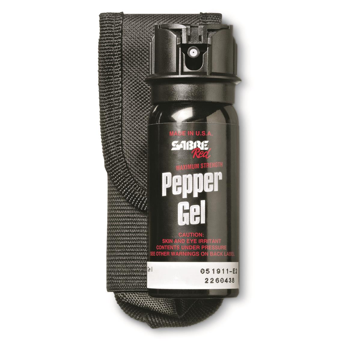 Sabre Red Tactical Pepper Gel with Flip Top and Belt Holster