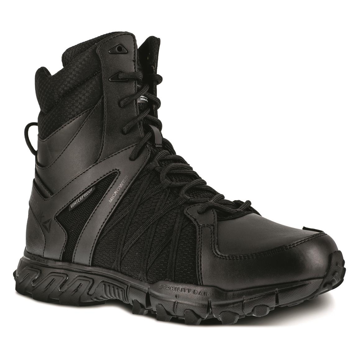 Reebok Men's Trailgrip 8" Side-zip Waterproof Insulated Tactical Boots, 200 Gram, Black
