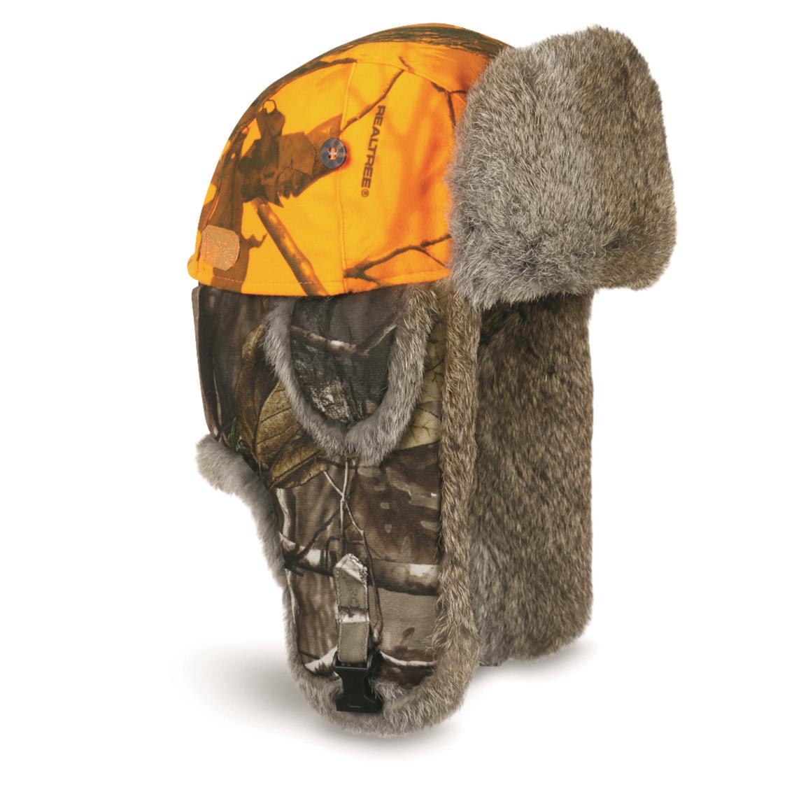 Mad Bomber Camo Fur Hat, Realtree Xtra®/Blaze