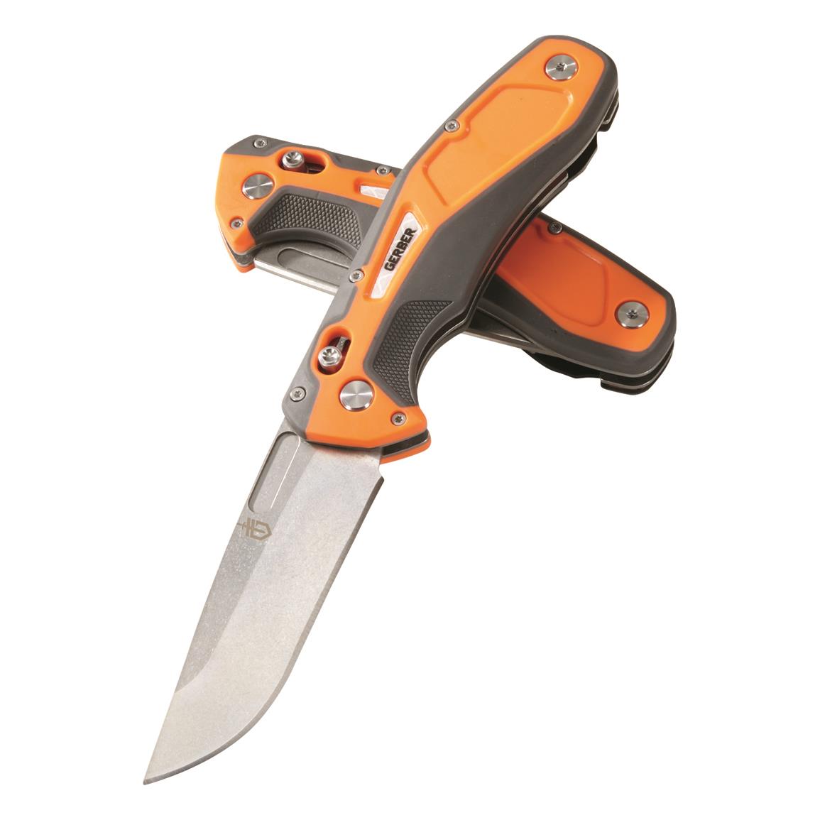 Gerber Randy Newberg DTS Folding Hunting Knife, Orange