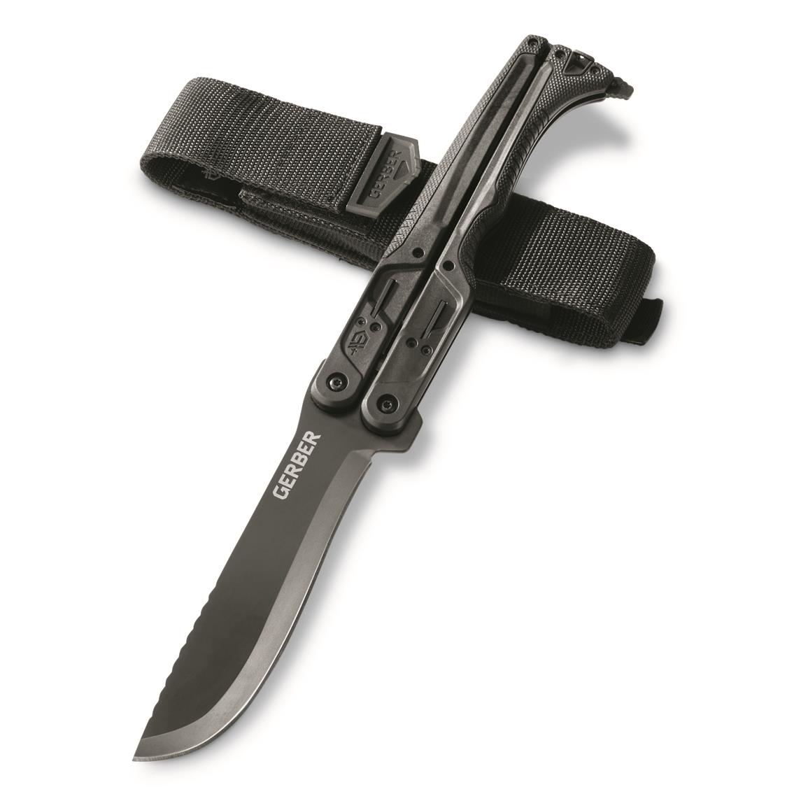 Gerber DoubleDown Folding Machete Knife, Black