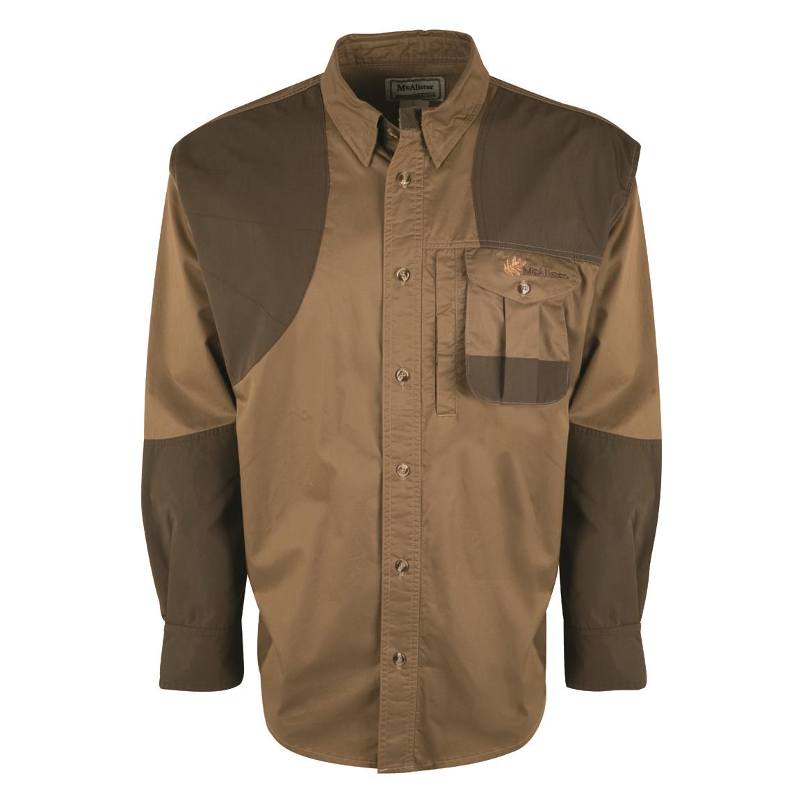 Drake Waterfowl Men's McAlister Upland Field Shirt, Olive/Tan