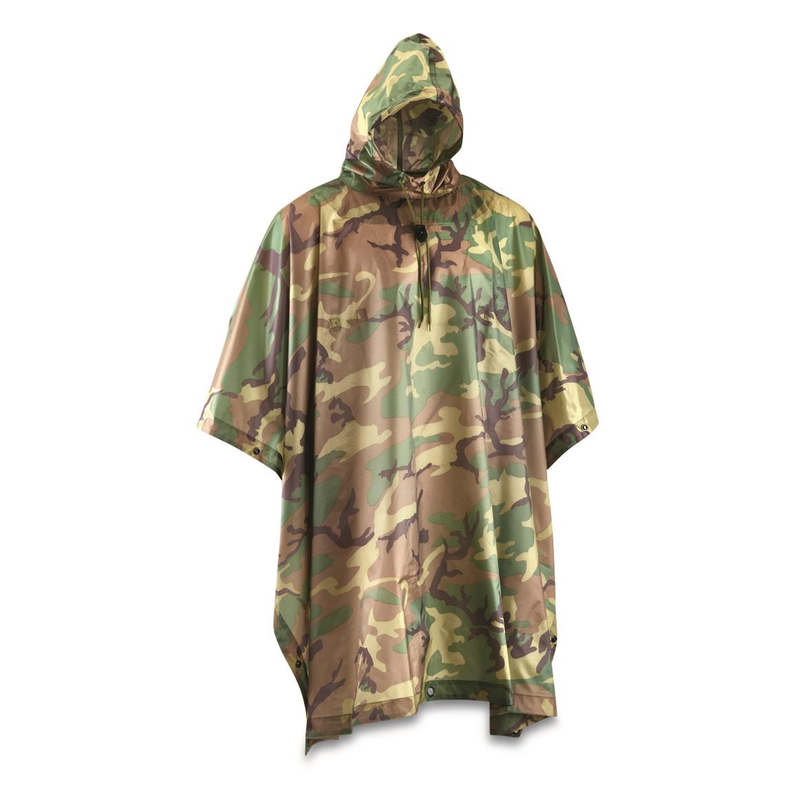Brooklyn Armed Forces Enhanced Military Poncho with Carrier Bag, Woodland