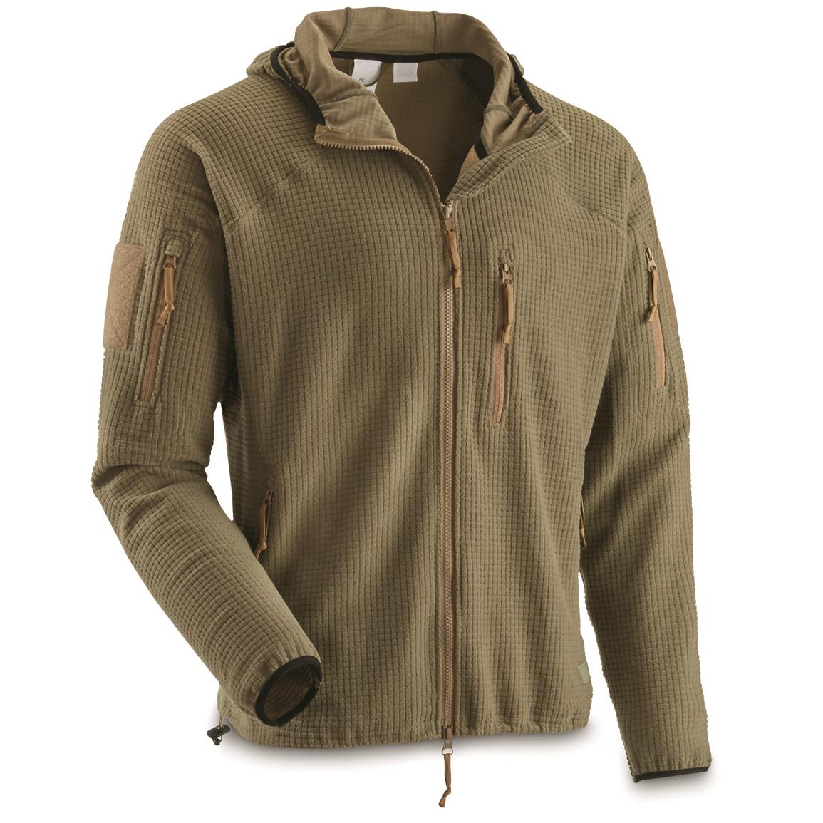 Brooklyn Armed Forces Hooded Grid Fleece Jacket - 718435, Tactical