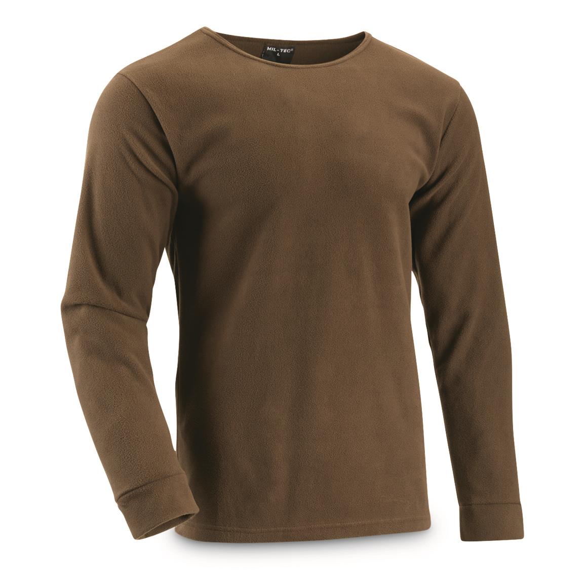 Mil-Tec Men's Heavyweight Fleece Long-Sleeve Shirt, Olive Drab
