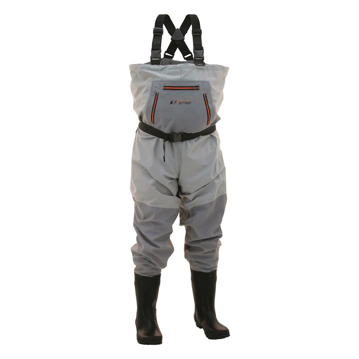 frogg toggs Hellbender Felt Bootfoot Chest Waders, Slate Gray