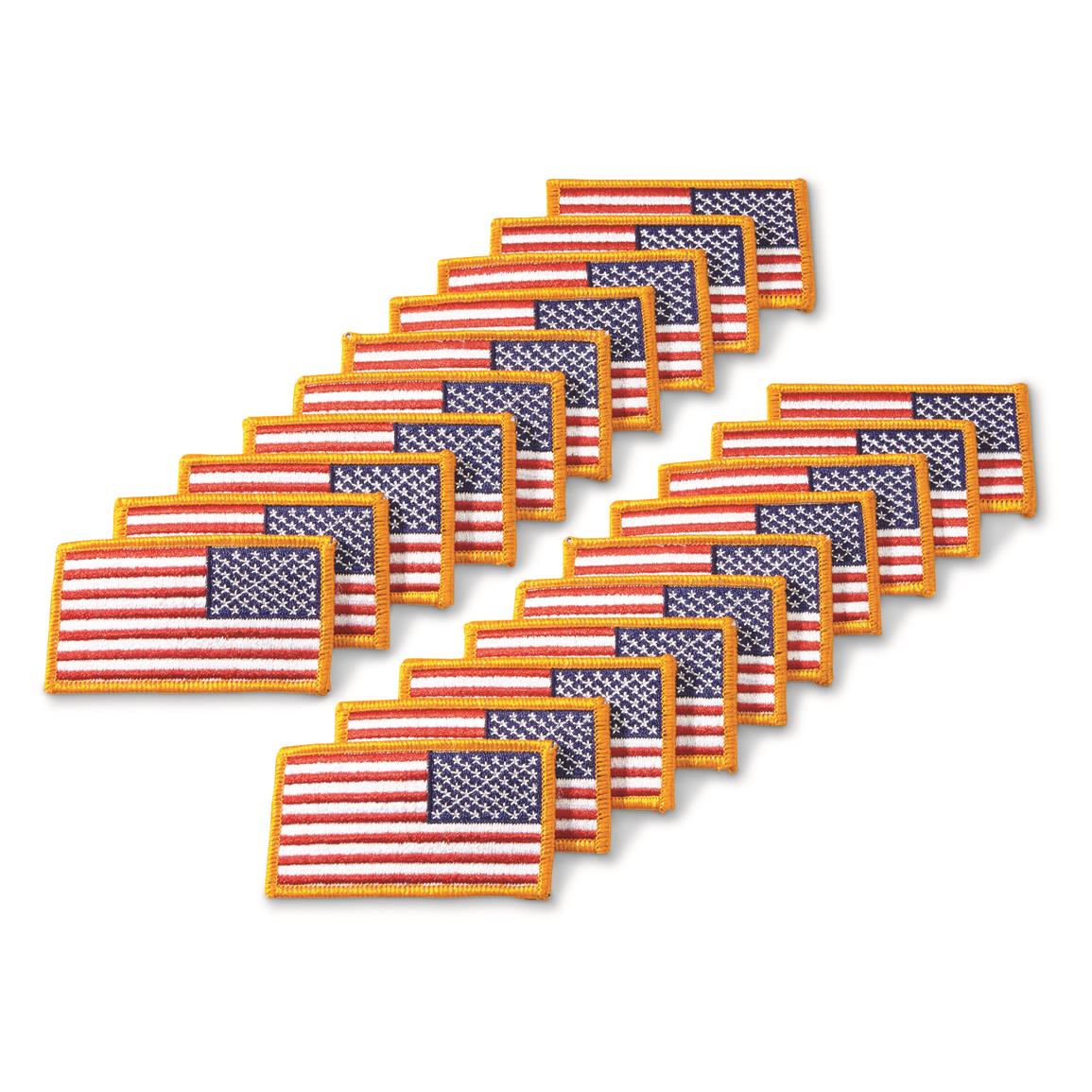 US military Right Hand Flag Patch 20pk New, Red/White/Blue