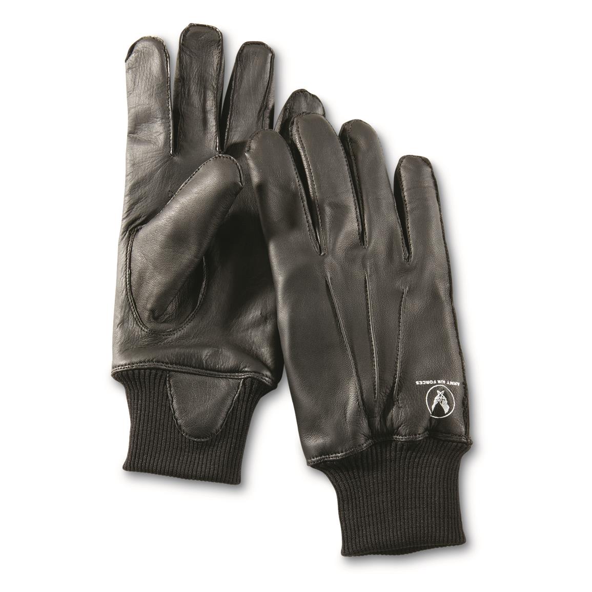 U.S. Army Air Force A-10 Intermediate WWII Flying Gloves, Reproduction, Black
