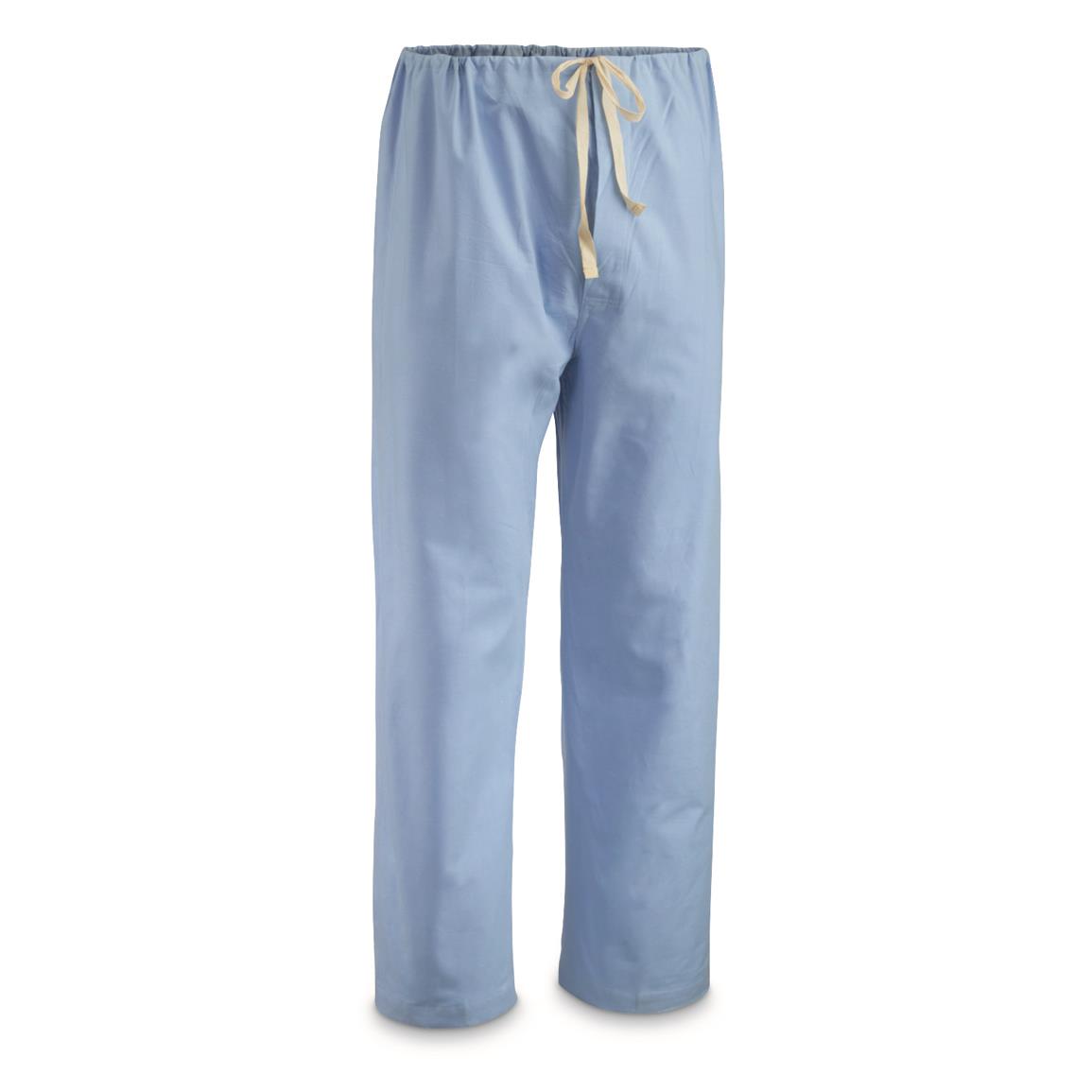 French Military Surplus Pajama Pants, 3 Pack, New, Blue