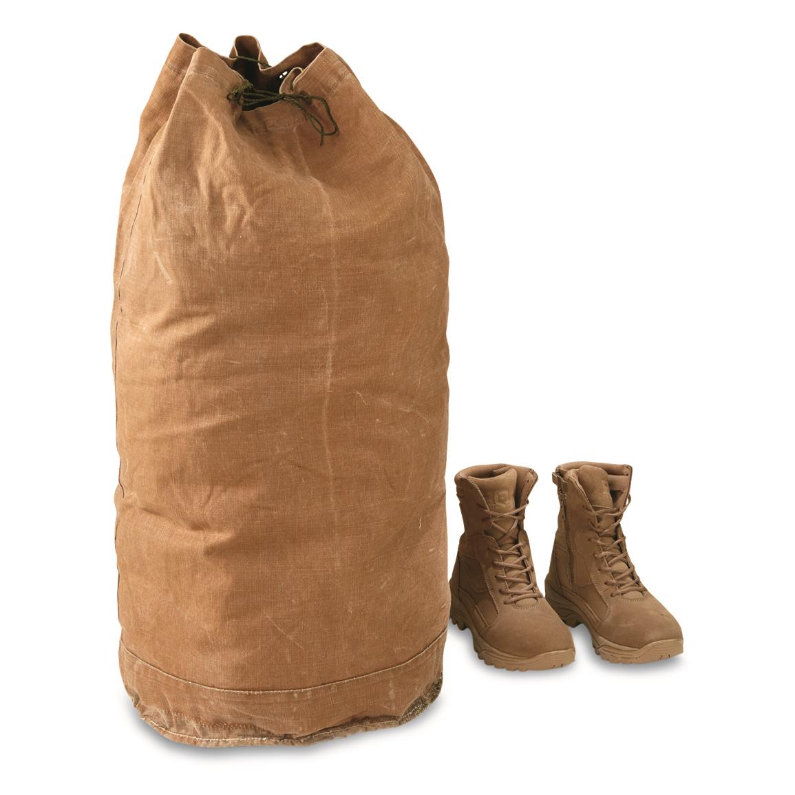 Belgian Military Surplus XL Cotton Canvas Duffel Bag, Used