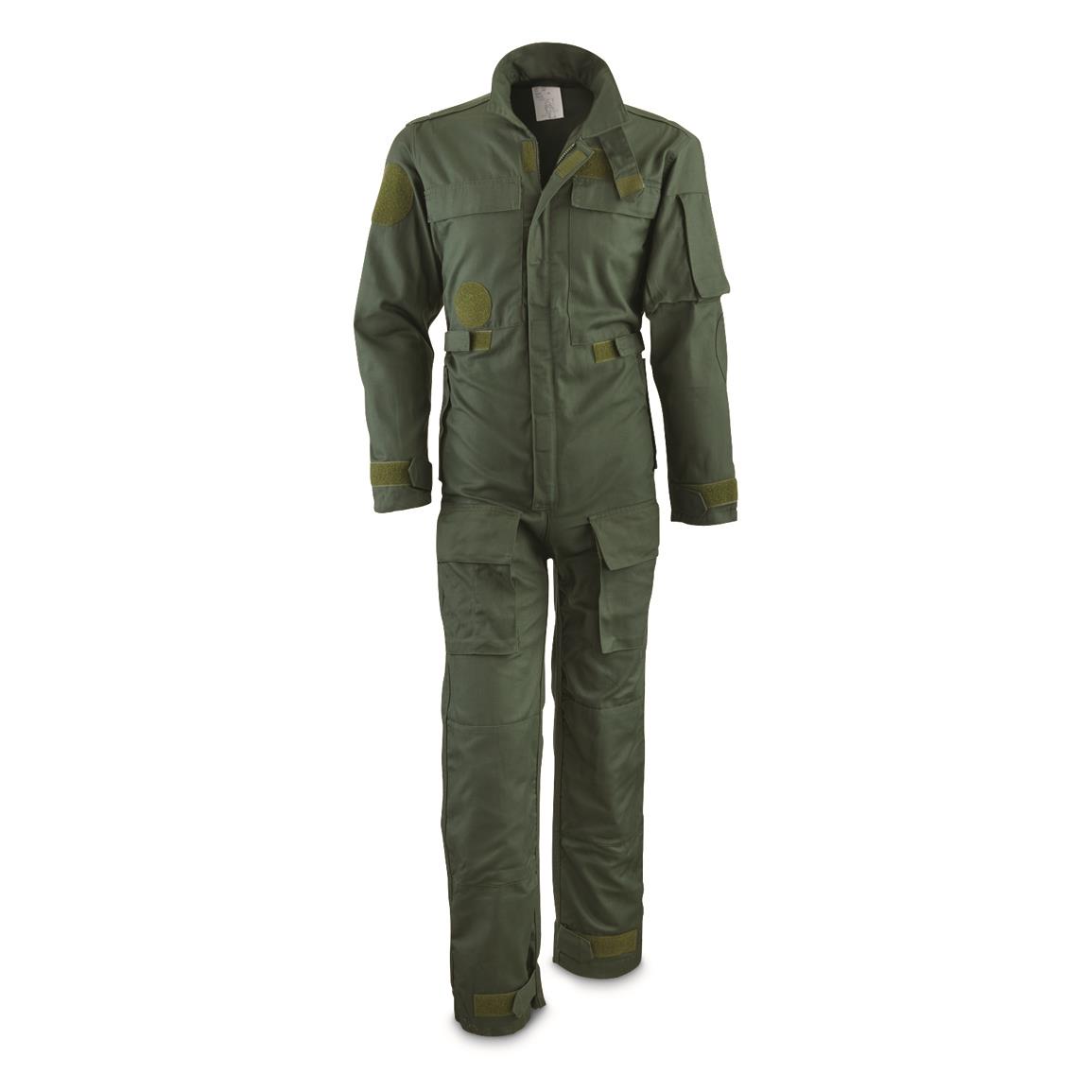 Belgian Military Surplus Canvas Coveralls, New, Olive Drab