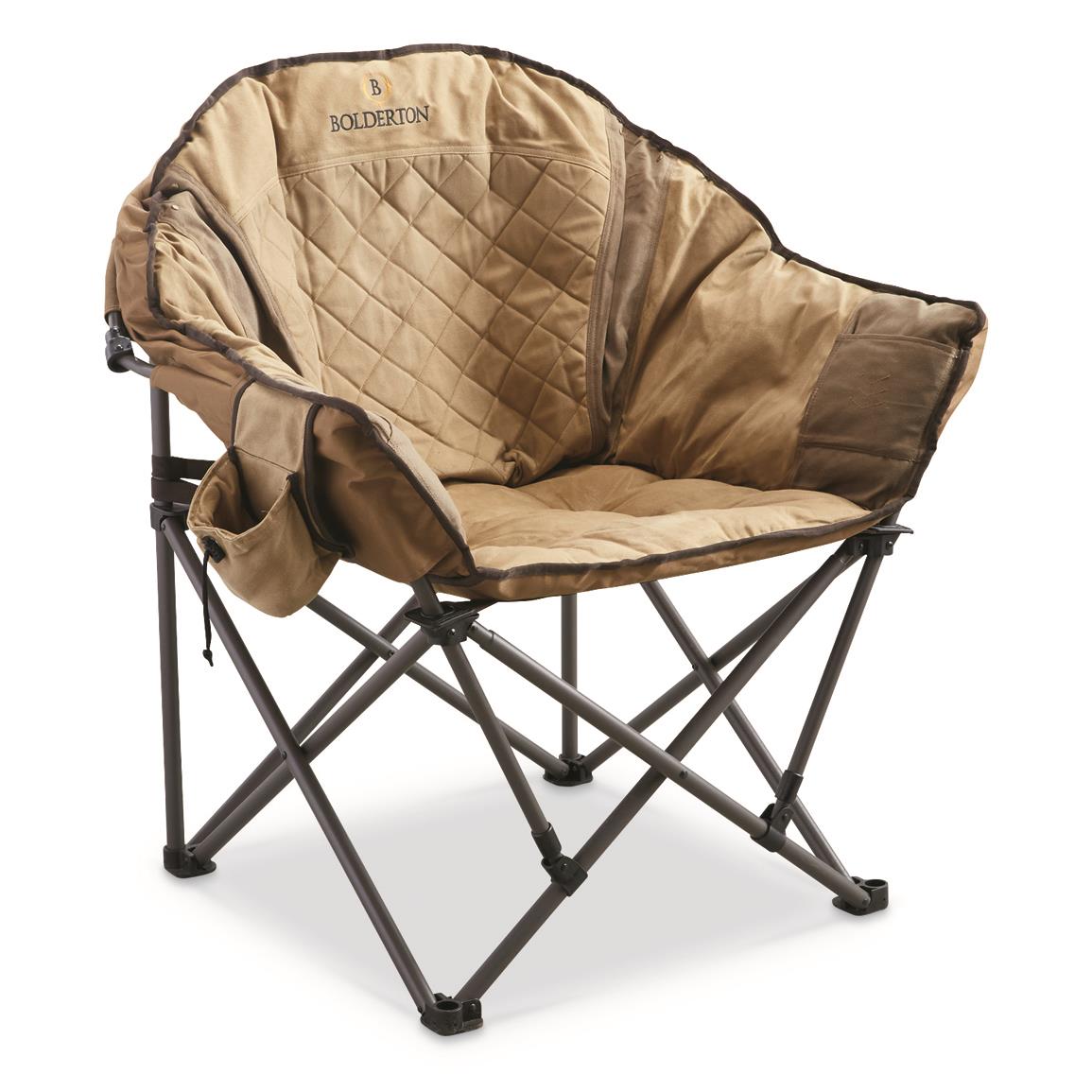 Bolderton Heritage Oversized Club Camp Chair, 500-lb. Capacity