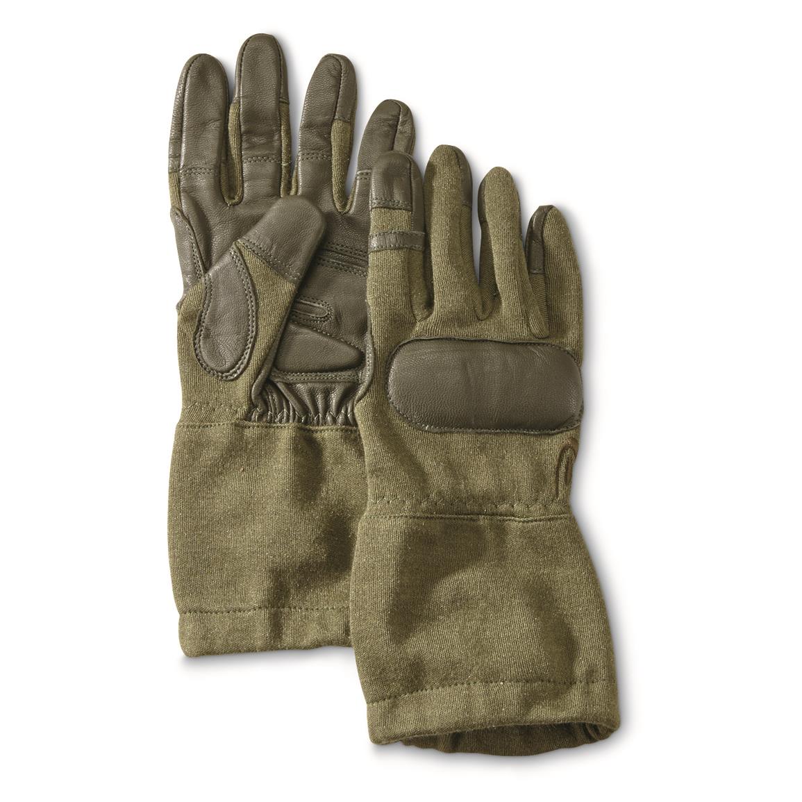 U.S. Military Surplus Hatch Tactical Operator Leather Gloves, New, Olive Drab