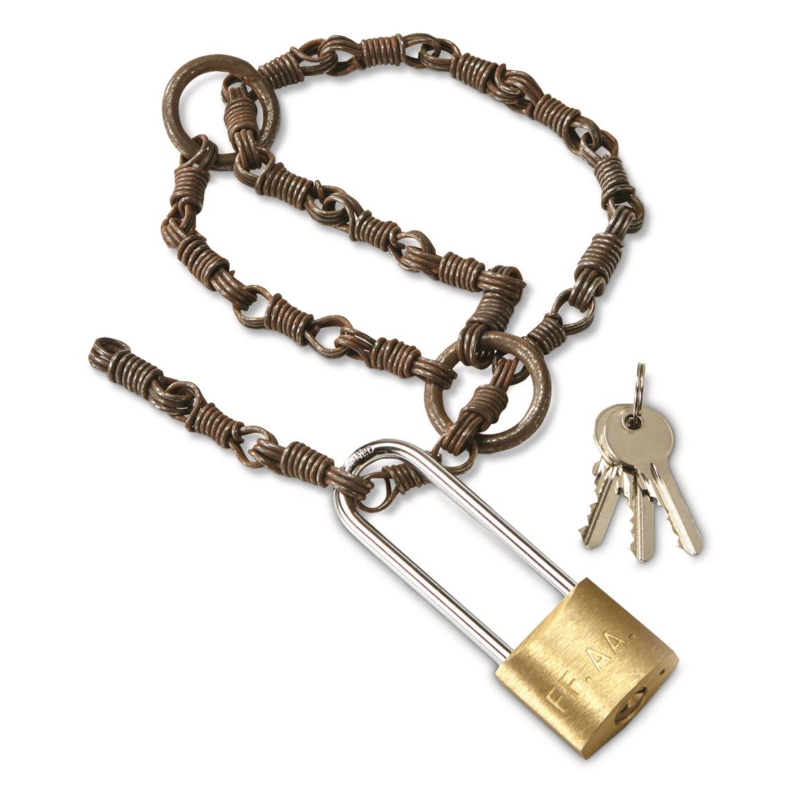 Italian Police Surplus Handcuff Chain with Padlock, Used