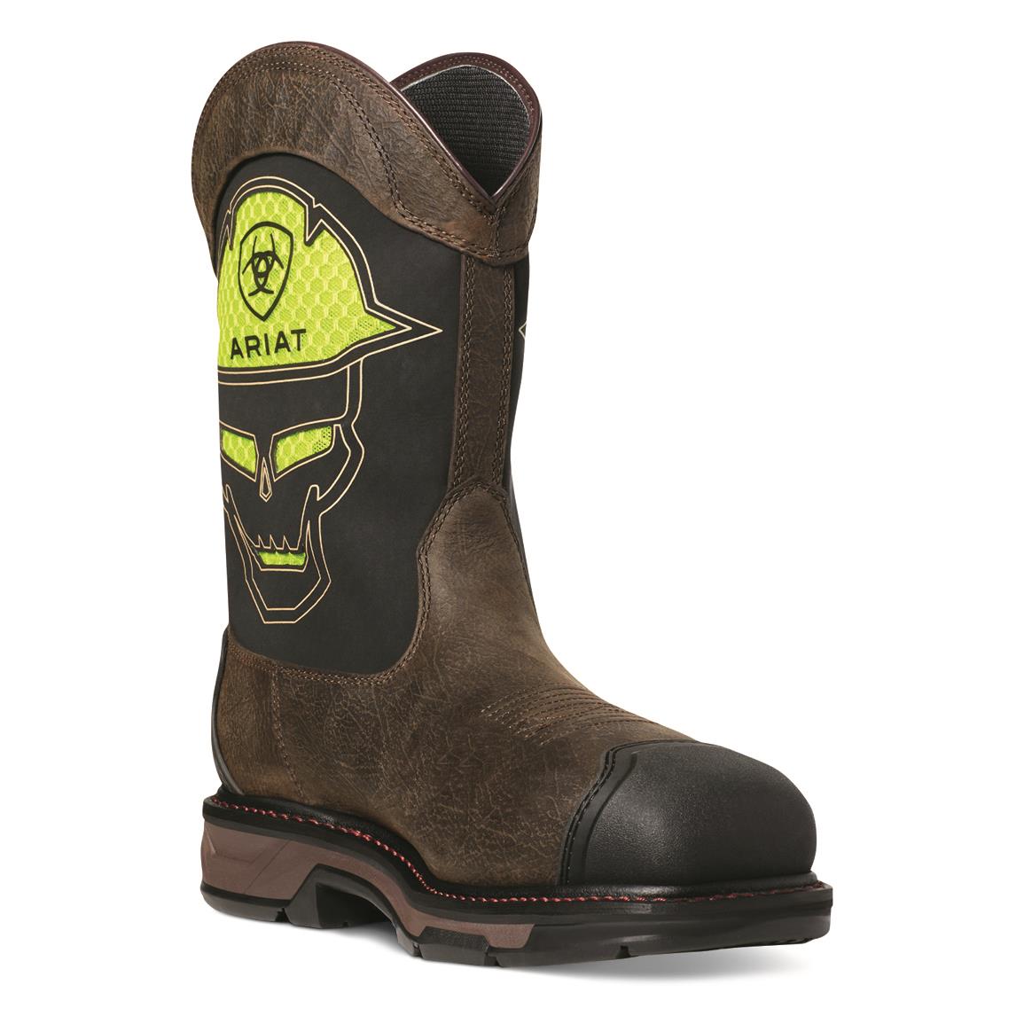 Ariat Men's WorkHog XT VentTEK Bold H2O Waterproof Composite Toe Work Boots, Iron Coffe/acid
