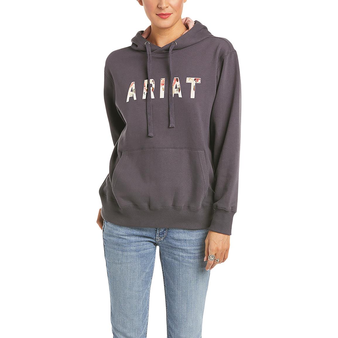 Ariat Women's REAL Floral Hoodie, Periscope