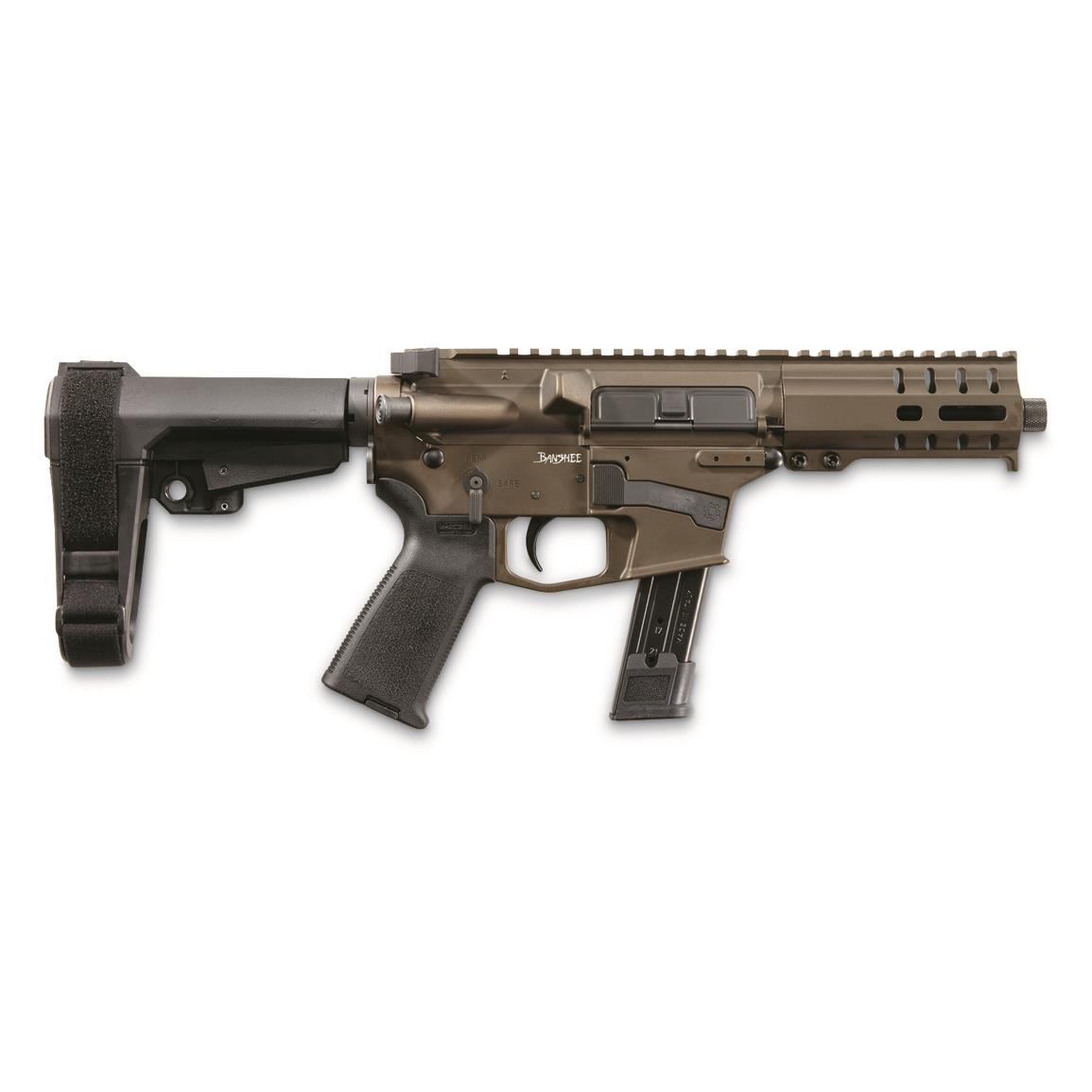 CMMG Banshee 300 Mk17 Pistol, Semi-auto, 9mm, 5" BBL, 21+1 Rds., Midnight Bronze, SIG P320 Mags
