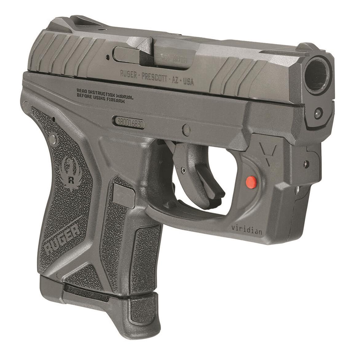 Ruger LCP II, Semi-Automatic, .380 ACP, 2.75" Barrel, 6+1 Rounds, Viridian E-Series Red Laser