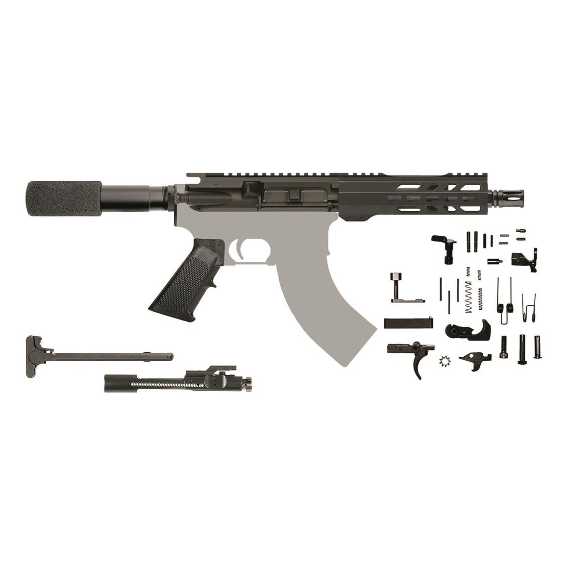 CBC AR-15 Pistol Kit, Semi-auto, 7.62x39mm, 7.5" Barrel, KeyMod, No Stripped Lower or Magazine