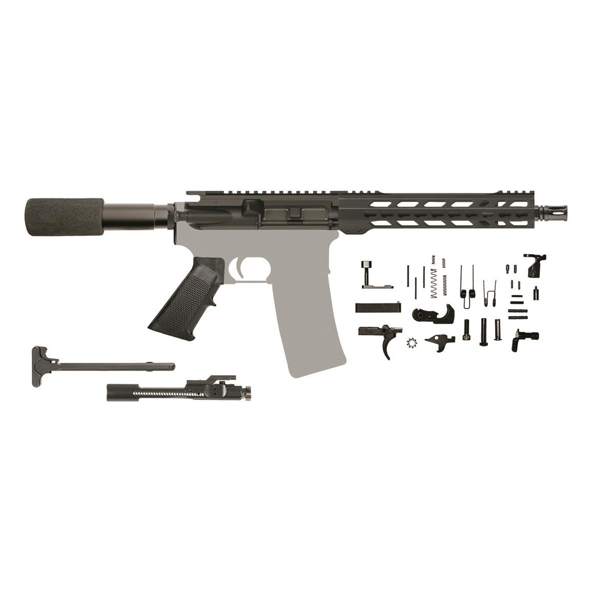 CBC AR-15 Pistol Kit, Semi-auto, 5.56/.223, 10.5" Barrel, KeyMod, No Stripped Lower or Magazine