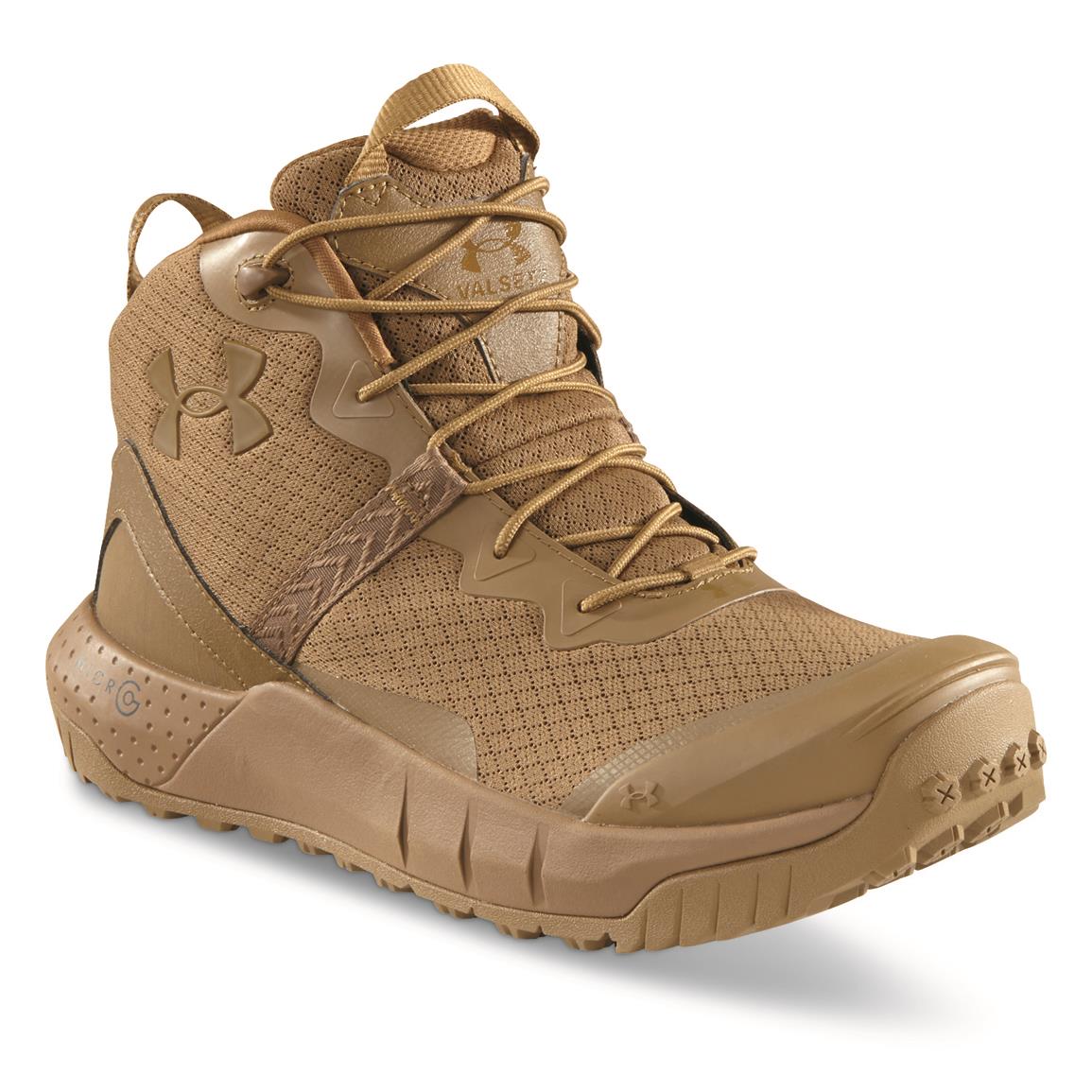 Under Armour Men's Micro G Valsetz Mid Tactical Boots, Coyote/coyote/coyote