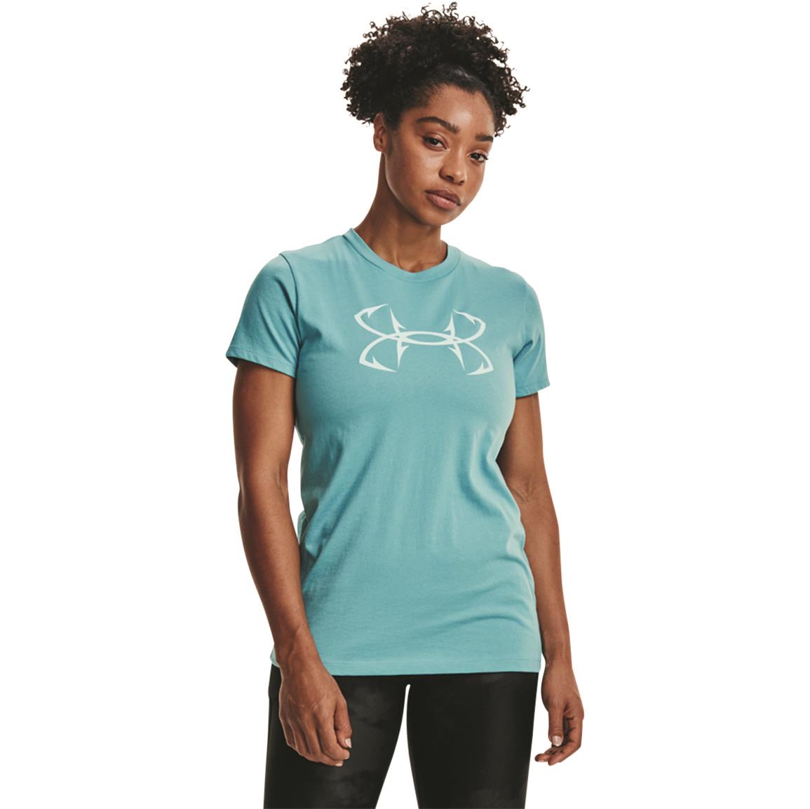 Under Armour Women's Fish Hook Logo Shirt, Cosmos