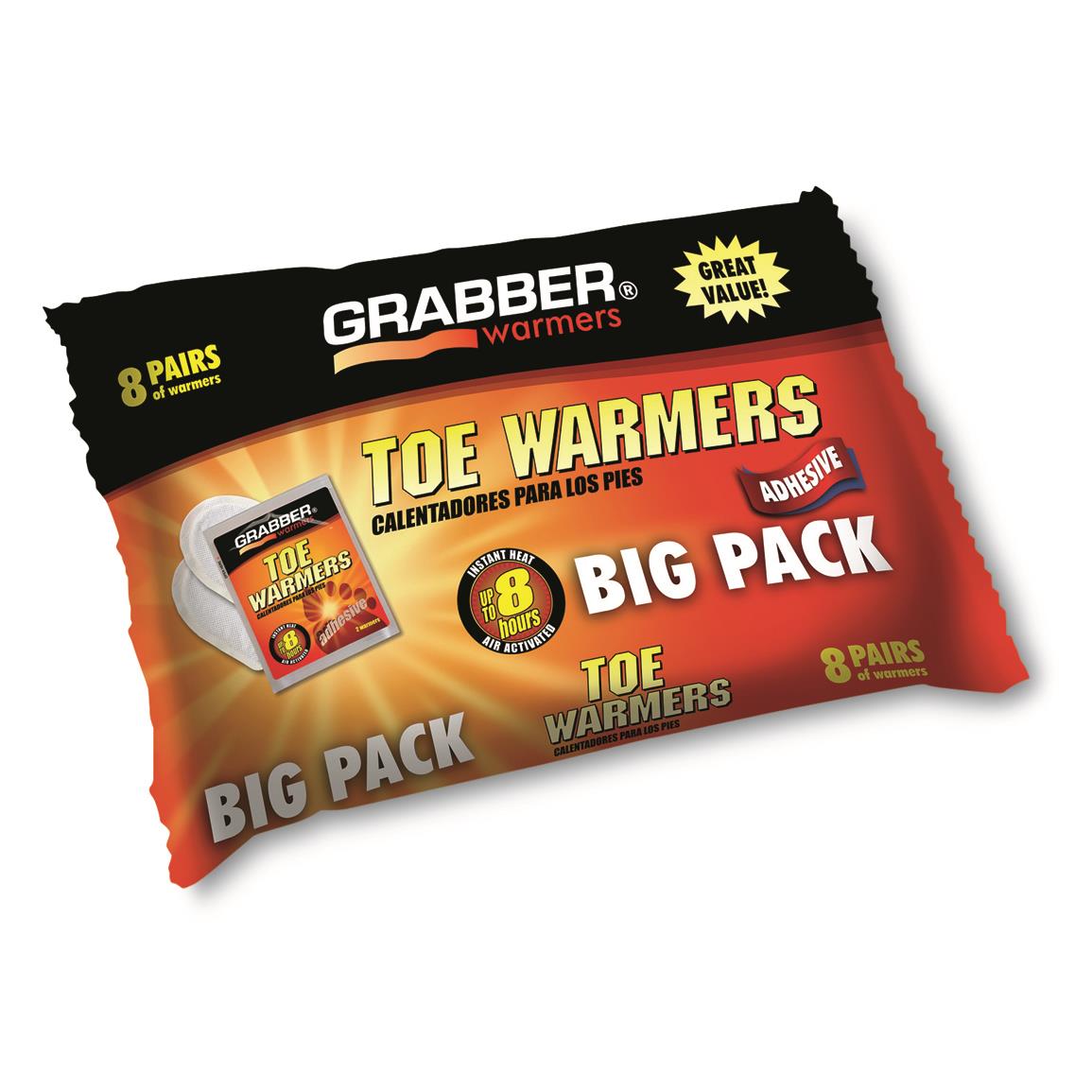 Grabber Warmers Toe Warmers, 8 Pack