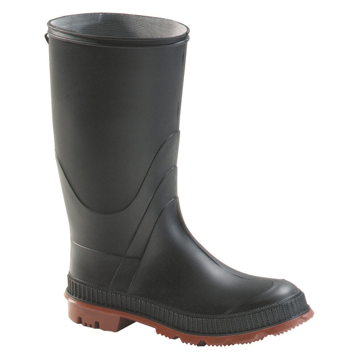 GENFOOT Kids' Blazer Waterproof Rubber Boots, Black/Red