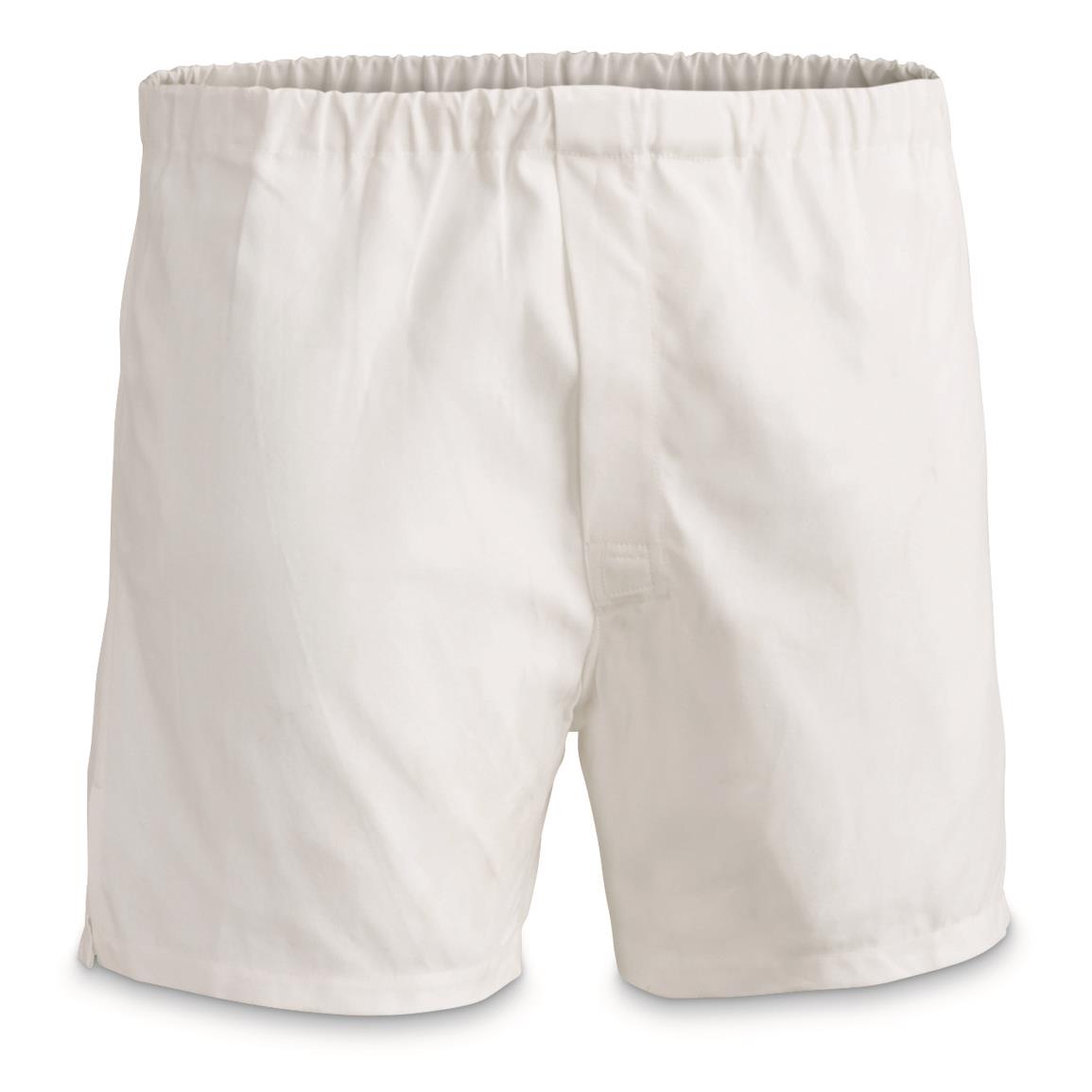 Romanian Military Surplus Cotton Boxer Shorts, 10 Pack, New, White