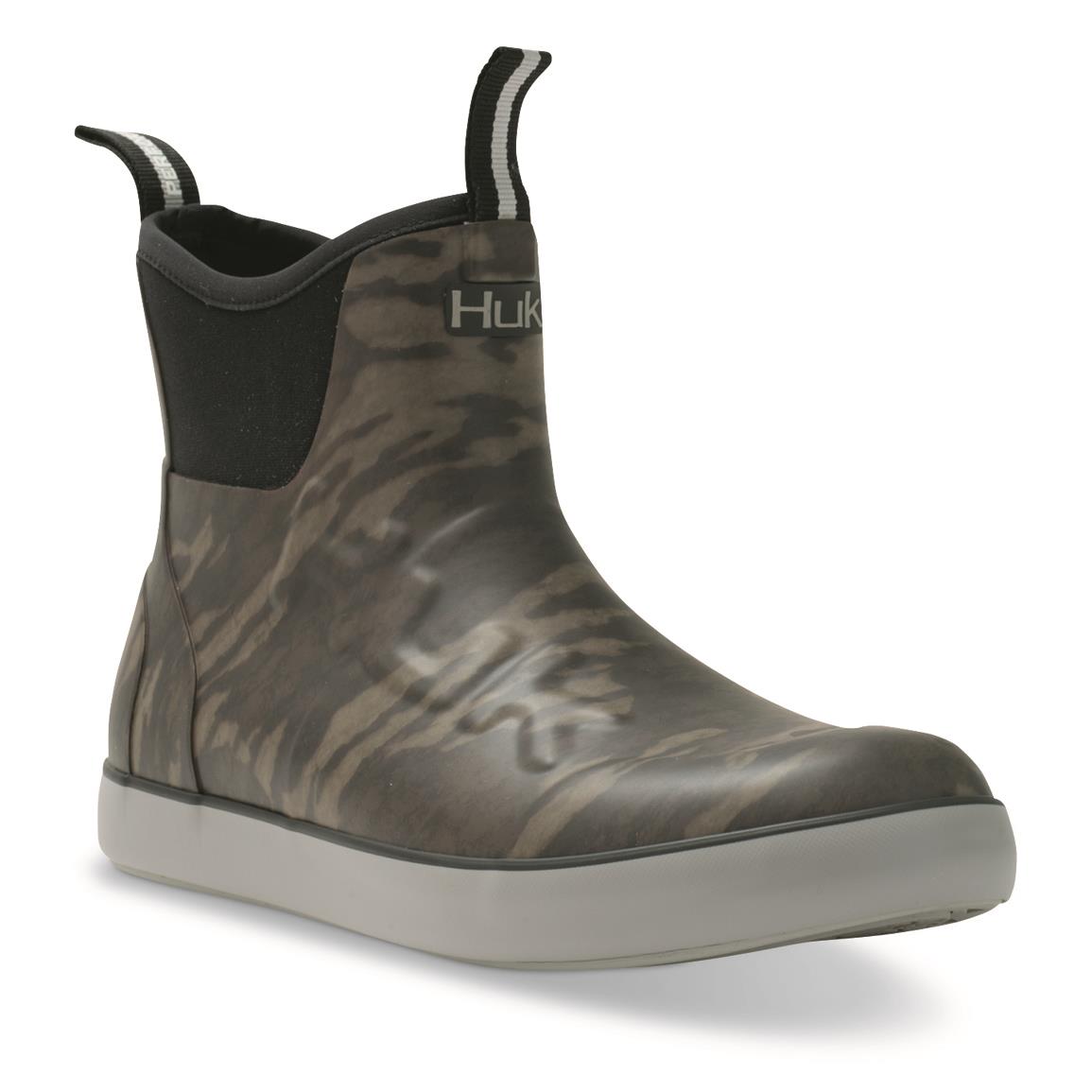 Huk Men's Rogue Wave Slip-on Rubber Boots, Camo - 719519, Rubber & Rain ...
