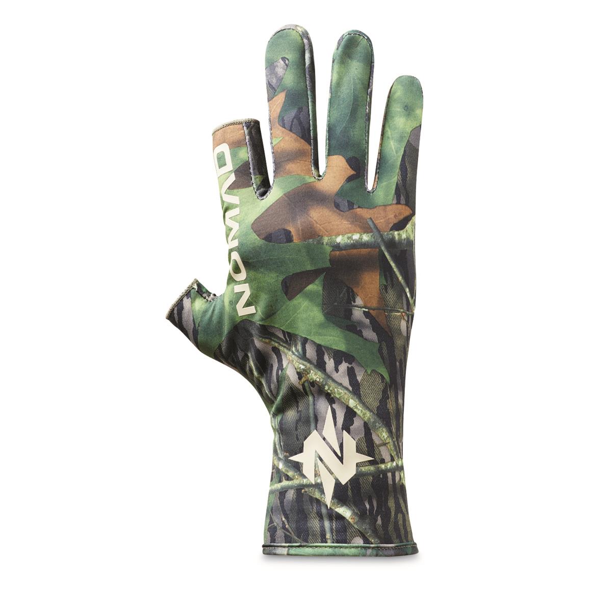NOMAD Fingerless Hunting Gloves, Mossy Oak Camo, Mossy Oak Shadowleaf