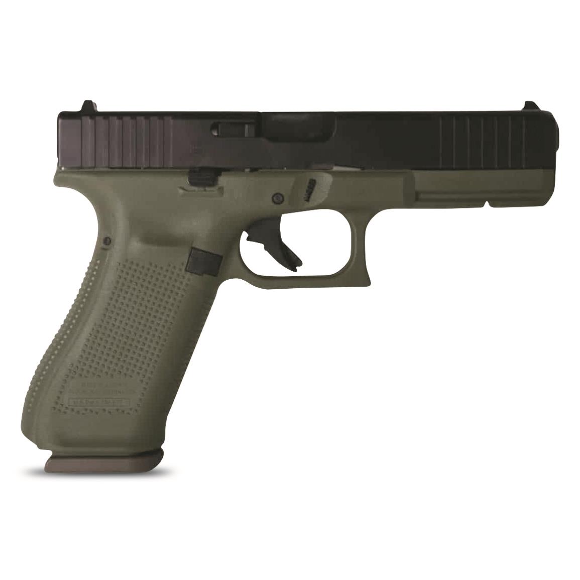 Glock 17 Gen5, Semi-Automatic, 9mm, 4.48" Barrel, Battlefield Green, 17+1 Rounds