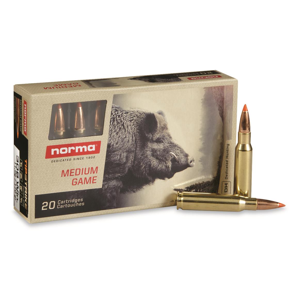 Norma Tipstrike, .308 Winchester, Polymer Tip, 170 Grain, 20 Rounds