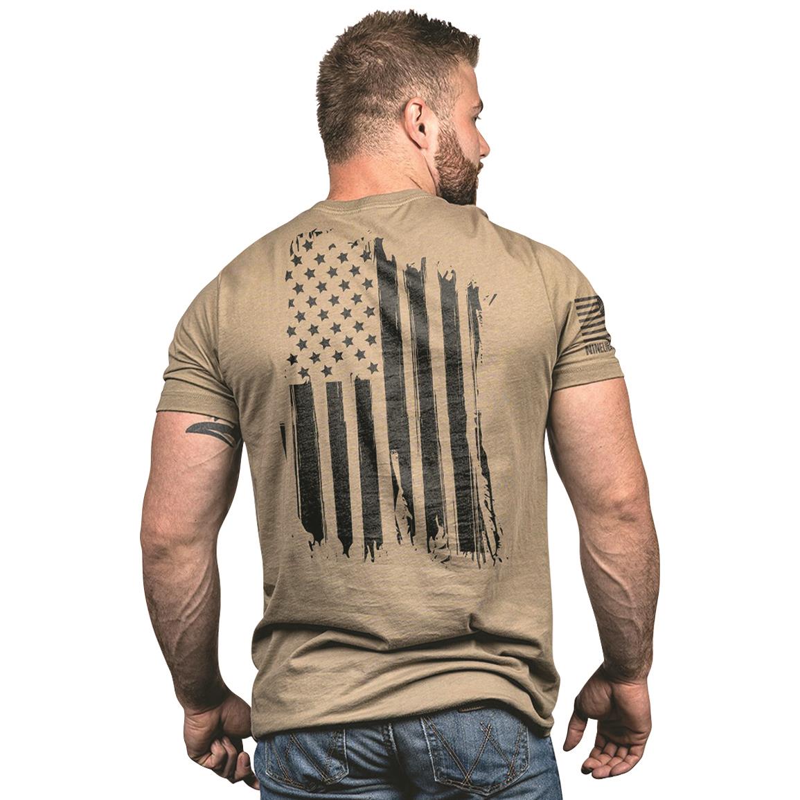 Nine Line Men's America Flag T-shirt, Coyote