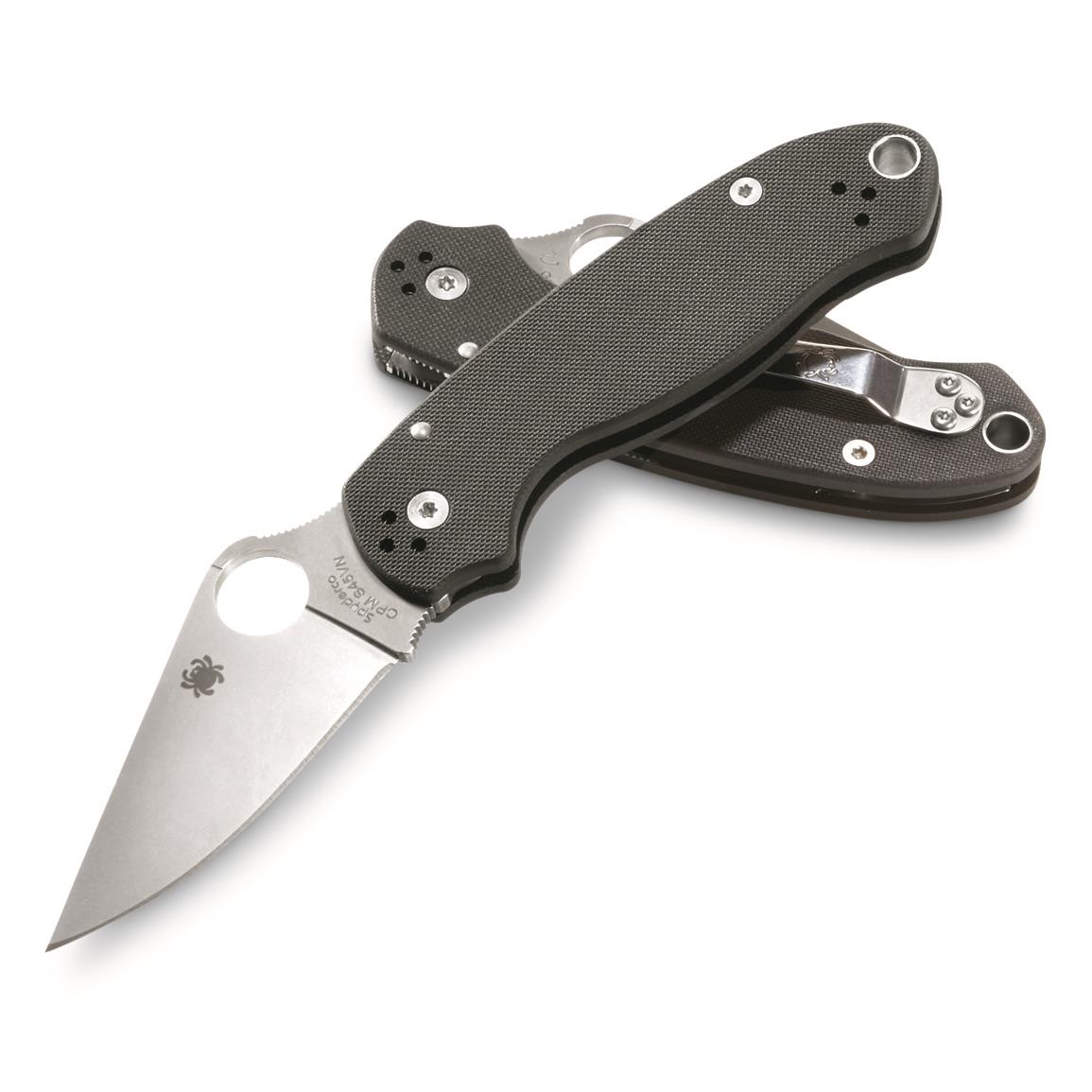 Spyderco Para 3 Black G10 PlainEdge Folding Knife